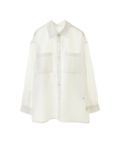 CONVERSE TOKYO（コンバーストウキョウ）の「BACK SLIT ORGANDY SHEER SHIRT（シャツ/ブラウス・レディース・ホワイト/ブラック/サックスブルー・FREE）」の2枚目の写真