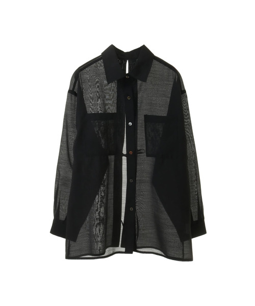 CONVERSE TOKYO（コンバーストウキョウ）の「BACK SLIT ORGANDY SHEER SHIRT（シャツ/ブラウス・レディース・ホワイト/ブラック/サックスブルー・FREE）」の3枚目の写真