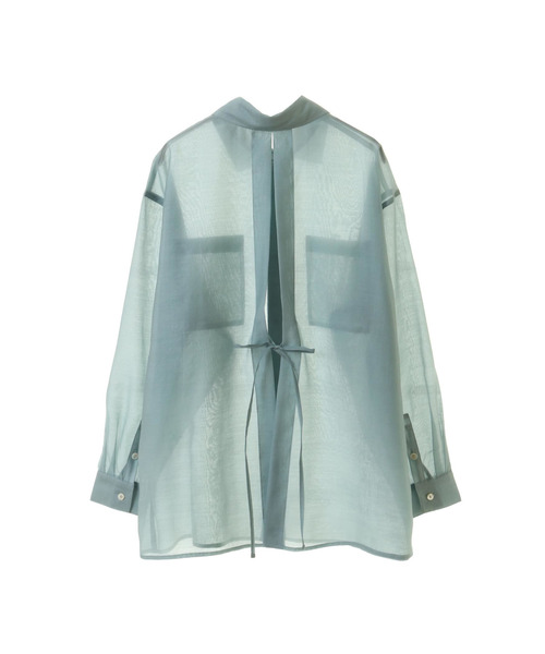 CONVERSE TOKYO（コンバーストウキョウ）の「BACK SLIT ORGANDY SHEER SHIRT（シャツ/ブラウス・レディース・ホワイト/ブラック/サックスブルー・FREE）」の8枚目の写真