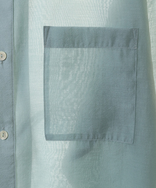 CONVERSE TOKYO（コンバーストウキョウ）の「BACK SLIT ORGANDY SHEER SHIRT（シャツ/ブラウス・レディース・ホワイト/ブラック/サックスブルー・FREE）」の13枚目の写真