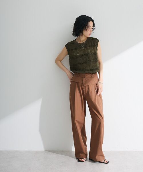 ELENCARE DUE(エレンカーレデュエ)の「・ELENCARE DUE ダブルウエストパンツ(その他パンツ・レディース・ブラウン/チャコールグレー/ベージュ・FREE)」の10枚目の写真