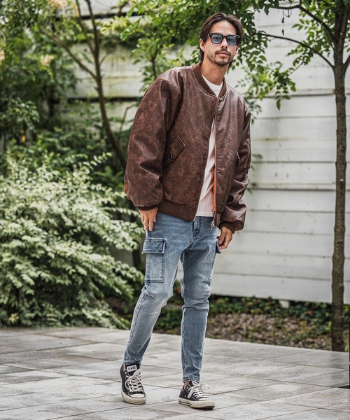 CAMBIO(カンビオ)の「mp13938-ストレッチデニムジョガーカーゴパンツ(カーゴパンツ・メンズ・ブラック/ネイビー/ブルー・M/L/XL)」の11枚目の写真