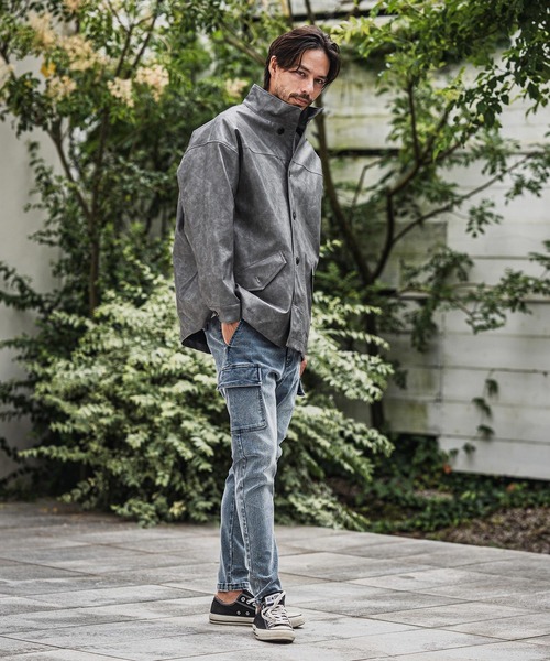 CAMBIO(カンビオ)の「mp13938-ストレッチデニムジョガーカーゴパンツ(カーゴパンツ・メンズ・ブラック/ネイビー/ブルー・M/L/XL)」の14枚目の写真
