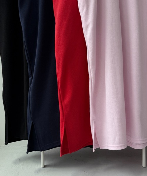 wee9s(ウィークス)の「HANSODE super loose light sweatee one piece / 半袖スウェッティーワンピース(スーパールーズタイプ)(ワンピース・レディース・ネイビー/レッド/ブラック/ベビーピンク/チェリーピンク/グレー/ミント/チャコール・FREE/SHORT/LONG)」の11枚目の写真