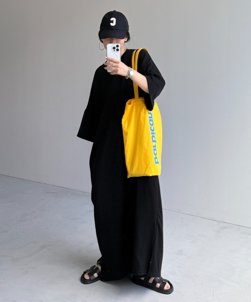 wee9s(ウィークス)の「HANSODE super loose light sweatee one piece / 半袖スウェッティーワンピース(スーパールーズタイプ)(ワンピース・レディース・ネイビー/レッド/ブラック/ベビーピンク/チェリーピンク/グレー/ミント/チャコール・FREE/SHORT/LONG)」の17枚目の写真