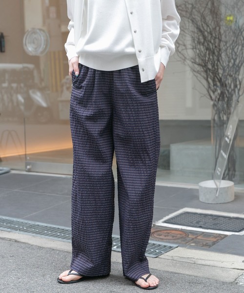 FORK&SPOON(フォークアンドスプーン)の「FORK&SPOON サッカーチェックイージーパンツ(その他パンツ・レディース・グレー系その他/ブラウン系その他・1/2)」の2枚目の写真