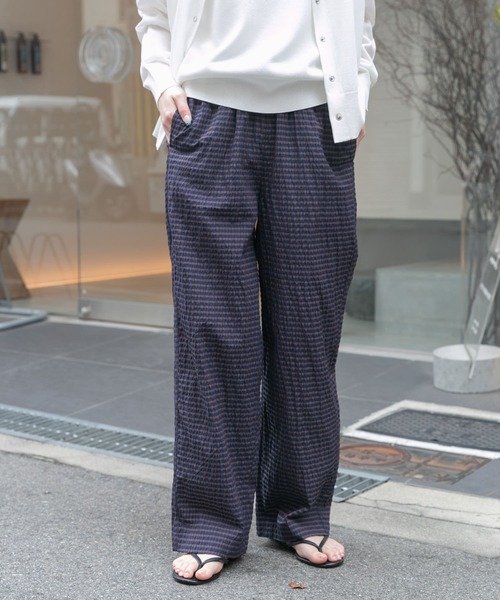 FORK&SPOON(フォークアンドスプーン)の「FORK&SPOON サッカーチェックイージーパンツ(その他パンツ・レディース・グレー系その他/ブラウン系その他・1/2)」の3枚目の写真