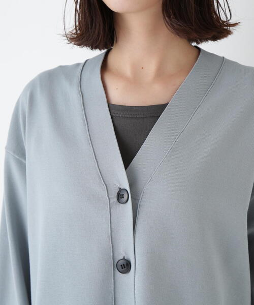 human woman（ヒューマンウーマン）の「◆オーガニックコットン混プレーティングカーディガン（カーディガン/ボレロ・レディース・グレー/ブルー/ブラウン・MEDIUM）」の22枚目の写真