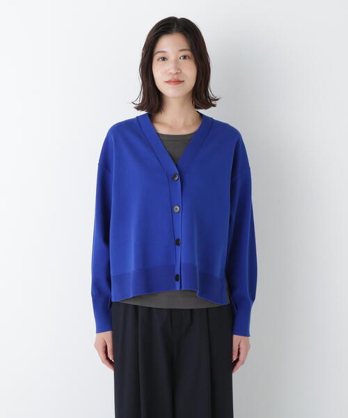 human woman（ヒューマンウーマン）の「◆オーガニックコットン混プレーティングカーディガン（カーディガン/ボレロ・レディース・グレー/ブルー/ブラウン・MEDIUM）」の11枚目の写真