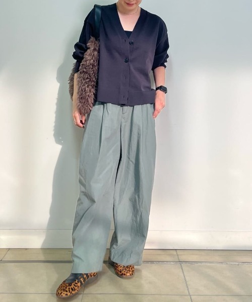 human woman（ヒューマンウーマン）の「◆オーガニックコットン混プレーティングカーディガン（カーディガン/ボレロ・レディース・グレー/ブルー/ブラウン・MEDIUM）」の5枚目の写真