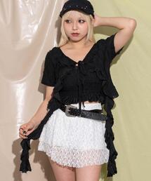 DISPARK/ダメージフリルヘムカーデ