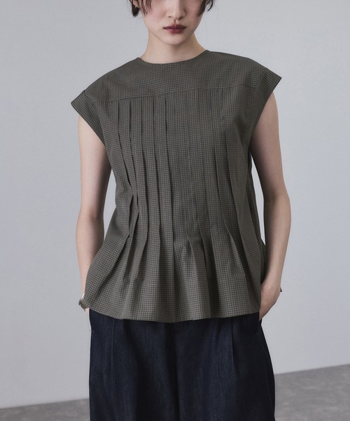 【サステナブル】タックフレアジレブラウス