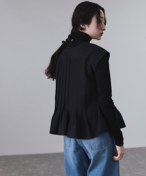 サステナブル】タックフレアジレブラウス（シャツ/ブラウス