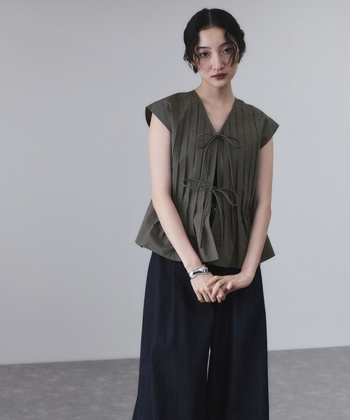 サステナブル】タックフレアジレブラウス（シャツ/ブラウス）｜ADAM ET