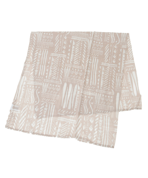 CONVERSE TOKYO(コンバーストウキョウ)の「BLOCK PRINT SCARF(バンダナ/スカーフ・レディース・ベージュ/ネイビー/サックスブルー・FREE)」の1枚目の写真