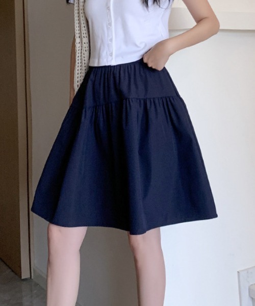 Teem Store(チームストア)の「ハイウエストミディアムスカート(スカート・レディース・ブラック/ネイビー・M/S)」の7枚目の写真