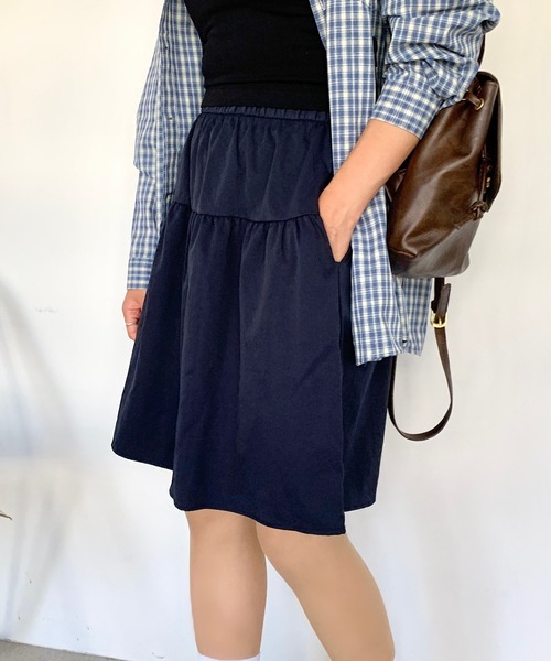 Teem Store(チームストア)の「ハイウエストミディアムスカート(スカート・レディース・ブラック/ネイビー・M/S)」の11枚目の写真