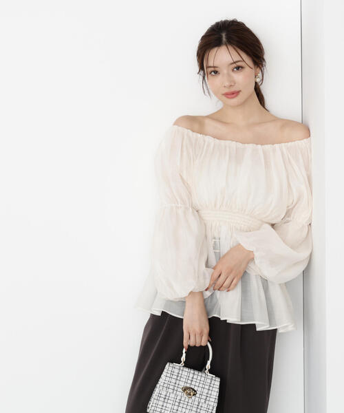 PROPORTION BODY DRESSING(プロポーションボディドレッシング)の「バルーンスリーブオフショルブラウス / 1215210809(シャツ/ブラウス・レディース・ブルー/ピンク/ホワイト系その他/ベージュ・MEDIUM/SMALL)」の15枚目の写真