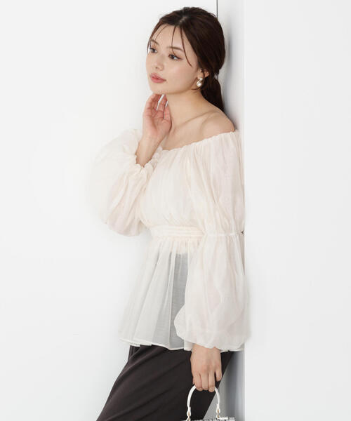 PROPORTION BODY DRESSING(プロポーションボディドレッシング)の「バルーンスリーブオフショルブラウス / 1215210809(シャツ/ブラウス・レディース・ブルー/ピンク/ホワイト系その他/ベージュ・MEDIUM/SMALL)」の16枚目の写真