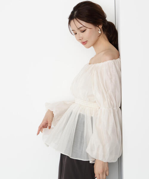 PROPORTION BODY DRESSING(プロポーションボディドレッシング)の「バルーンスリーブオフショルブラウス / 1215210809(シャツ/ブラウス・レディース・ブルー/ピンク/ホワイト系その他/ベージュ・MEDIUM/SMALL)」の18枚目の写真
