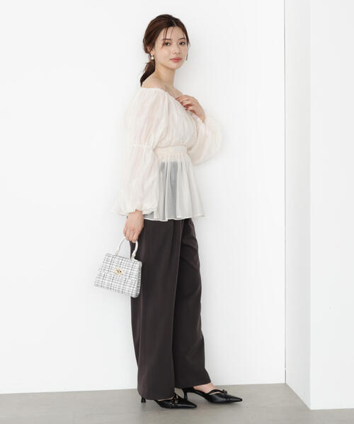 PROPORTION BODY DRESSING(プロポーションボディドレッシング)の「バルーンスリーブオフショルブラウス / 1215210809(シャツ/ブラウス・レディース・ブルー/ピンク/ホワイト系その他/ベージュ・MEDIUM/SMALL)」の20枚目の写真