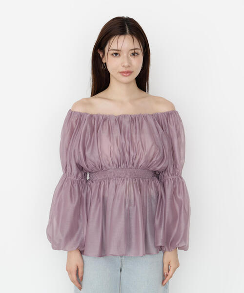 PROPORTION BODY DRESSING(プロポーションボディドレッシング)の「バルーンスリーブオフショルブラウス / 1215210809(シャツ/ブラウス・レディース・ブルー/ピンク/ホワイト系その他/ベージュ・MEDIUM/SMALL)」の7枚目の写真