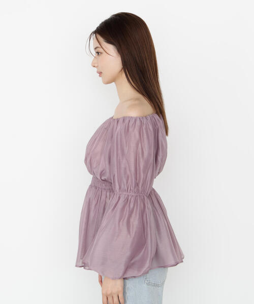 PROPORTION BODY DRESSING(プロポーションボディドレッシング)の「バルーンスリーブオフショルブラウス / 1215210809(シャツ/ブラウス・レディース・ブルー/ピンク/ホワイト系その他/ベージュ・MEDIUM/SMALL)」の8枚目の写真