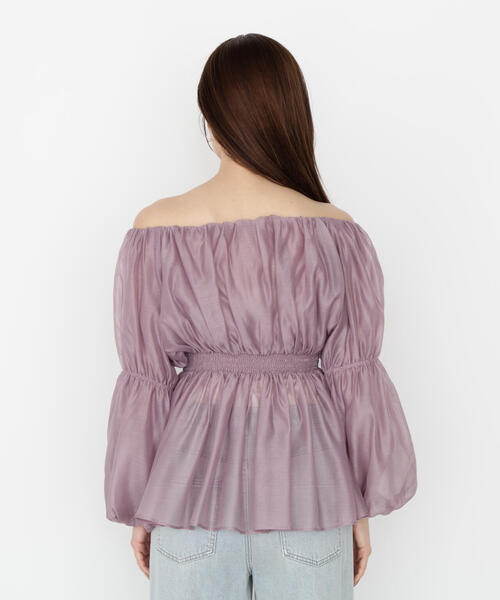 PROPORTION BODY DRESSING(プロポーションボディドレッシング)の「バルーンスリーブオフショルブラウス / 1215210809(シャツ/ブラウス・レディース・ブルー/ピンク/ホワイト系その他/ベージュ・MEDIUM/SMALL)」の9枚目の写真
