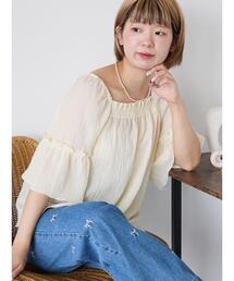 ehka sopo | スクエアネックフレアーブラウス(シャツ/ブラウス)