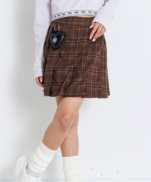 algy(アルジー)の「チャーム付きプリーツスカパン(スカート・キッズ・ブラウン/グレー/ブルー/インディゴブルー・SMALL/MEDIUM/X-SMALL/XX-SMALL)」の1枚目の写真