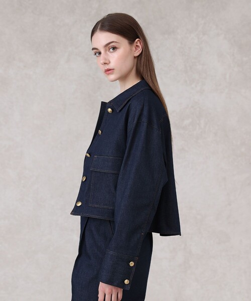 ANAYI（アナイ）の「【セットアップ対応商品】デニムライクステンカラー ジャケット（その他アウター・レディース・ネイビー・36/34/38）」の3枚目の写真