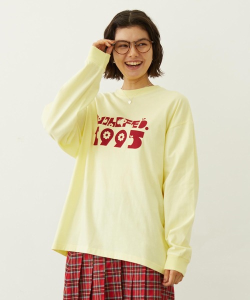 MILKFED.（ミルクフェド）の「APPLE LOGO FLOCK PRINT L/S TEE（Tシャツ/カットソー・レディース・ブラック/イエロー/オートミール・M/L）」の3枚目の写真