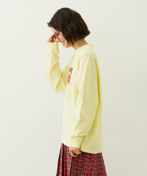MILKFED.（ミルクフェド）の「APPLE LOGO FLOCK PRINT L/S TEE（Tシャツ/カットソー・レディース・ブラック/イエロー/オートミール・M/L）」の12枚目の写真