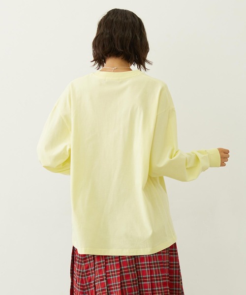 MILKFED.（ミルクフェド）の「APPLE LOGO FLOCK PRINT L/S TEE（Tシャツ/カットソー・レディース・ブラック/イエロー/オートミール・M/L）」の13枚目の写真