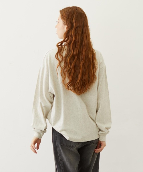 MILKFED.（ミルクフェド）の「APPLE LOGO FLOCK PRINT L/S TEE（Tシャツ/カットソー・レディース・ブラック/イエロー/オートミール・M/L）」の4枚目の写真