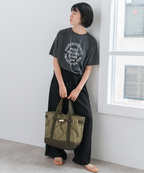 sita parantica★シータパランティカナイロンキルトトートL ブラック SITA PARANTICA/シータパランティカ ナイロンキルティングトート S