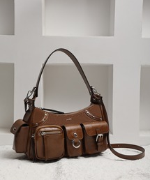 jouetie（ジュエティ）の「【jouetie/ジュエティ】アンティーク　マルチポケット　多機能　ショルダーバッグ／500mlペットボトル収納可（ショルダーバッグ）」