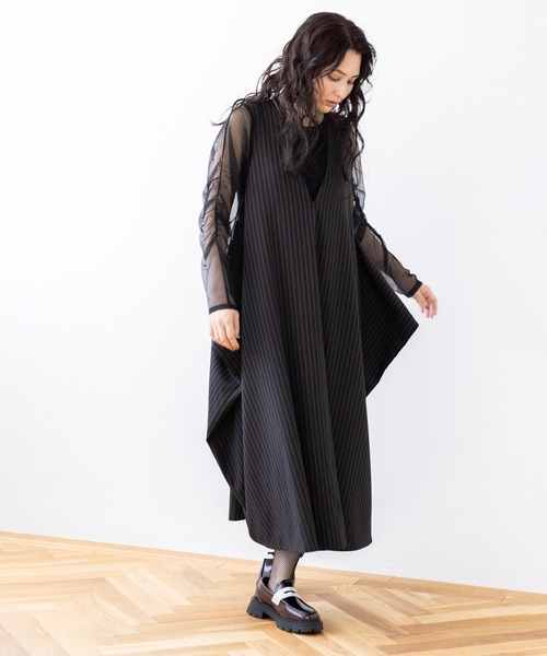 OSMOSIS（オズモーシス）の「3WAYストライプジャンパースカート（ジャンパースカート・レディース・ブラウン/ブラック/グレー・ONE SIZE）」の21枚目の写真