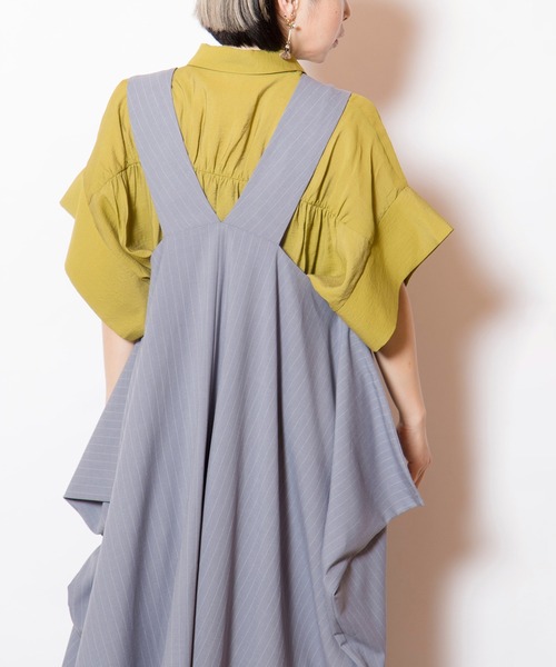 OSMOSIS（オズモーシス）の「3WAYストライプジャンパースカート（ジャンパースカート・レディース・ブラウン/ブラック/グレー・ONE SIZE）」の5枚目の写真