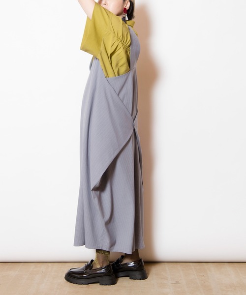 OSMOSIS（オズモーシス）の「3WAYストライプジャンパースカート（ジャンパースカート・レディース・ブラウン/ブラック/グレー・ONE SIZE）」の7枚目の写真