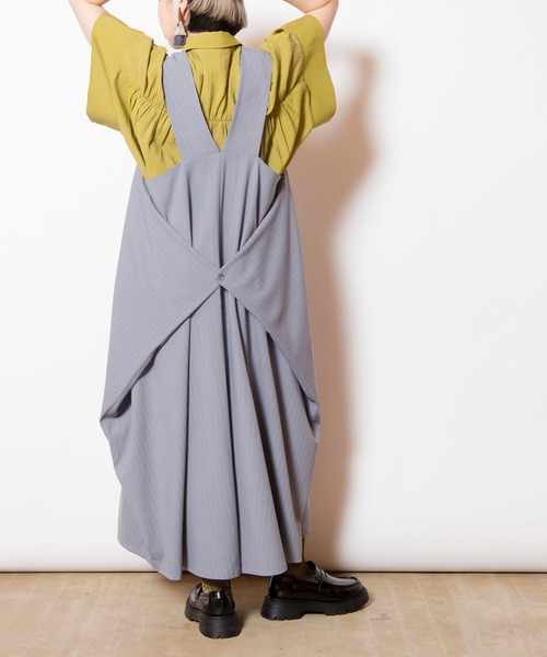 OSMOSIS（オズモーシス）の「3WAYストライプジャンパースカート（ジャンパースカート・レディース・ブラウン/ブラック/グレー・ONE SIZE）」の8枚目の写真