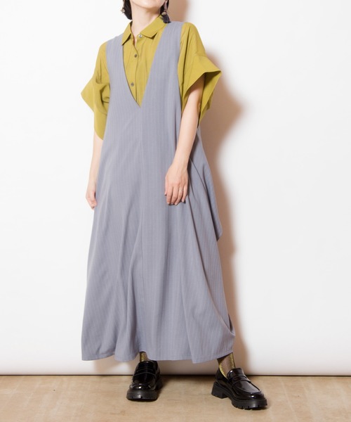 OSMOSIS（オズモーシス）の「3WAYストライプジャンパースカート（ジャンパースカート・レディース・ブラウン/ブラック/グレー・ONE SIZE）」の9枚目の写真