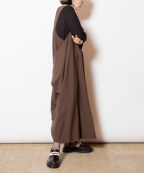 OSMOSIS（オズモーシス）の「3WAYストライプジャンパースカート（ジャンパースカート・レディース・ブラウン/ブラック/グレー・ONE SIZE）」の11枚目の写真