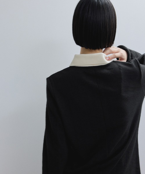 ADAM ET ROPE'（アダムエロペ）の「【WEB限定】ロングスリーブポロシャツ（ポロシャツ・レディース・ブラック系その他/ブラック系その他3/ブラウン系その他/ネイビー/ブラック系その他2・FREE）」の14枚目の写真