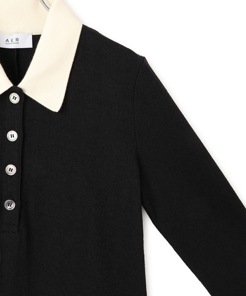 ADAM ET ROPE'（アダムエロペ）の「【WEB限定】ロングスリーブポロシャツ（ポロシャツ・レディース・ブラック系その他/ブラック系その他3/ブラウン系その他/ネイビー/ブラック系その他2・FREE）」の18枚目の写真