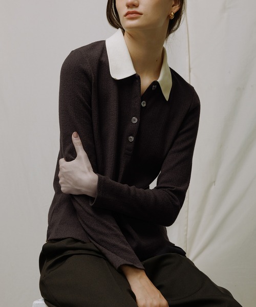 アダムエロペ　ポロシャツ　長袖 ADAM ET ROPÉ FEMME(アダム エ ロペ ファム) / 【WEB限定