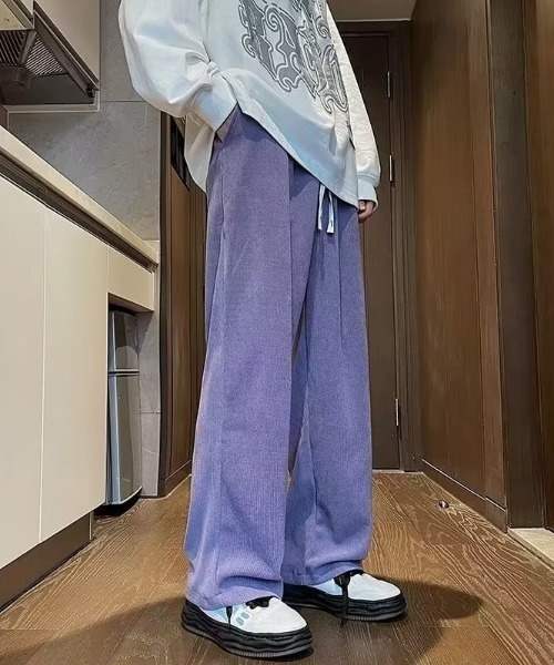SHEPP(シープ)の「コーデュロイ ルーズストレートパンツ(その他パンツ・メンズ・グレー/ブラック/パープル/ピンク/ホワイト・M/L)」の12枚目の写真