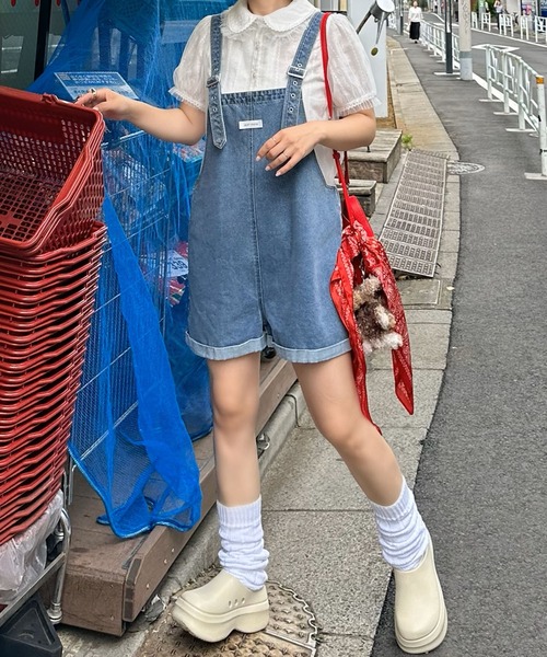 Alley Tokyo(アリートーキョー)の「ミニサロペ(サロペット/オーバーオール・レディース・ドット/ブルー/オフホワイト・FREE)」の3枚目の写真