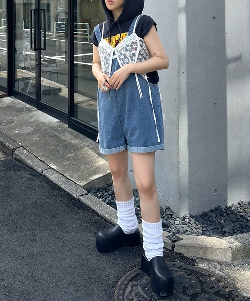 Alley Tokyo(アリートーキョー)の「ミニサロペ(サロペット/オーバーオール・レディース・ドット/ブルー/オフホワイト・FREE)」の20枚目の写真