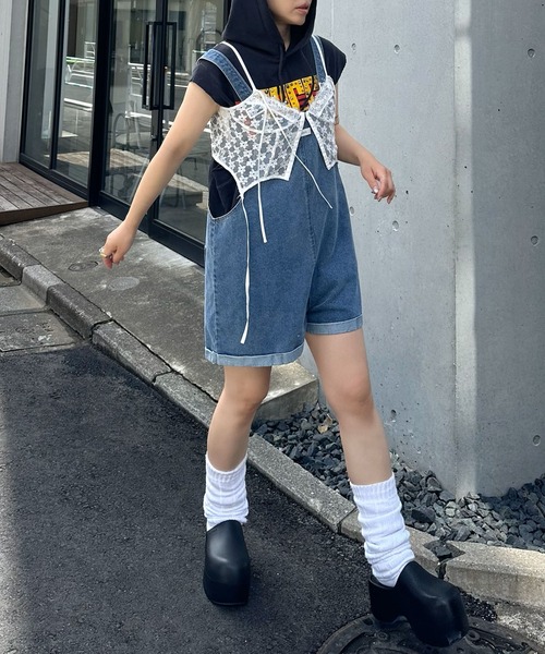 Alley Tokyo(アリートーキョー)の「ミニサロペ(サロペット/オーバーオール・レディース・ドット/ブルー/オフホワイト・FREE)」の21枚目の写真